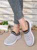 Damen Sommer Sneaker Gestreift Gestrickt Atmungsaktiv Zum Hineinschlüpfen Lässige Schuhe Zum Gehen Kostenloser Versand
