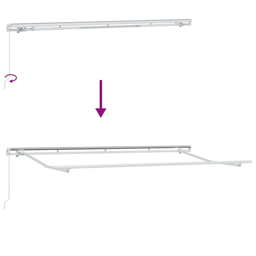 Retractable Awning Cream 350 X 200 Cm Polyester and Aluminum