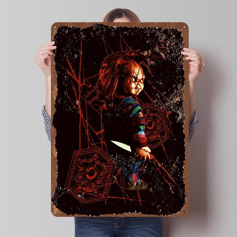 Child's Play Print Tinplate Posters Custom Wall Art Vintage Metal Tin Signs Retro Tin Plaque for Bathroom Decor Home Decorations