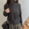 Felpa con zip e colletto alto in pile da donna
