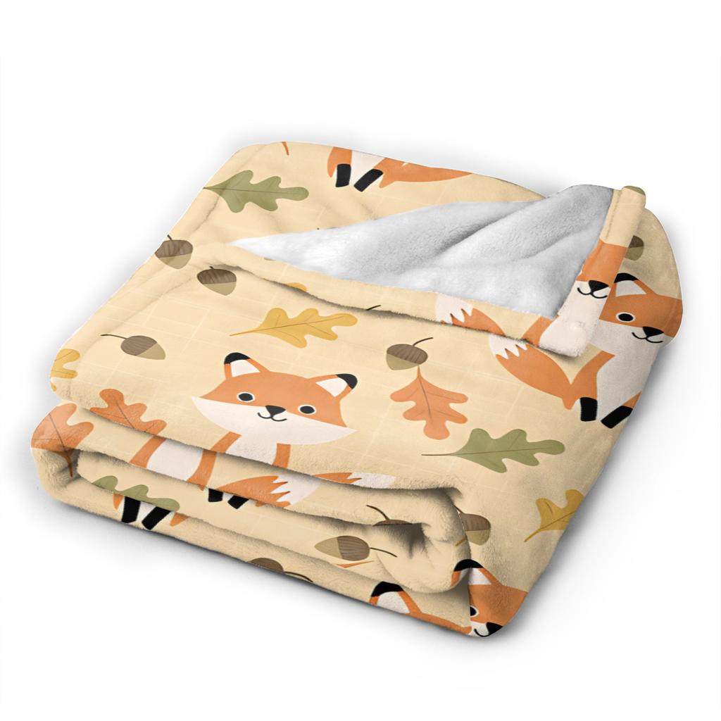 Cute Fox Blankets Quality Soft Throw Blanket Winter Picnic Home Decor Funny Bedspread