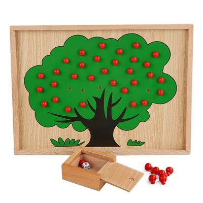Apples Tree Montessori Wooden Box Educational Toys Counting Apples Preschool Early Learning Math Game Teaching Aids Toy for Kids