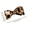 1 Stück Retro Leopardenmuster Schmetterlingsschleife Stoff Hai-Klammer Haarspange Niedliches Tierdruck Haaraccessoire Hai-Haarklammer, Pferdeschwanz-Styling