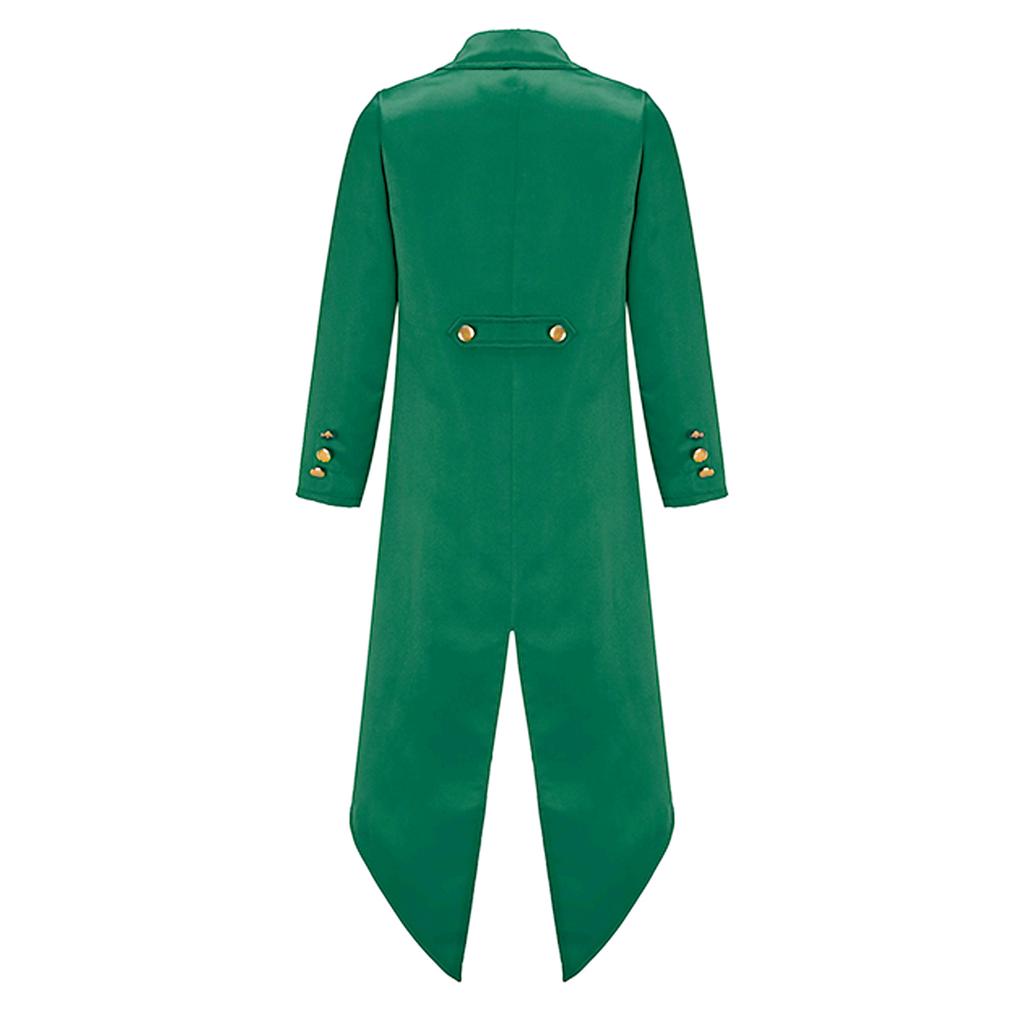 Boys Girls Steampunk Tailcoat Victorian Jacket Retro Gold Buttons Fake Two Piece Renaissance Costume Set