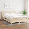 3126650 vidaXL Divan Bed with Mattress Cream 140x200 Cm Fabric