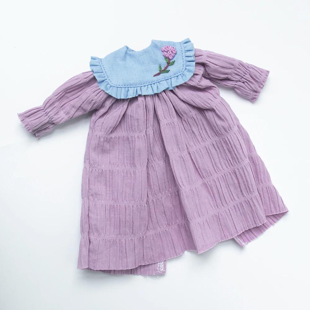 

Blythe Clothing Long Sleeve Little Collar Dress Short Skirt for Ymy Licca Azones Ob22 24 27 Ker YMY Doll Accessories Blytht size фіолетовий