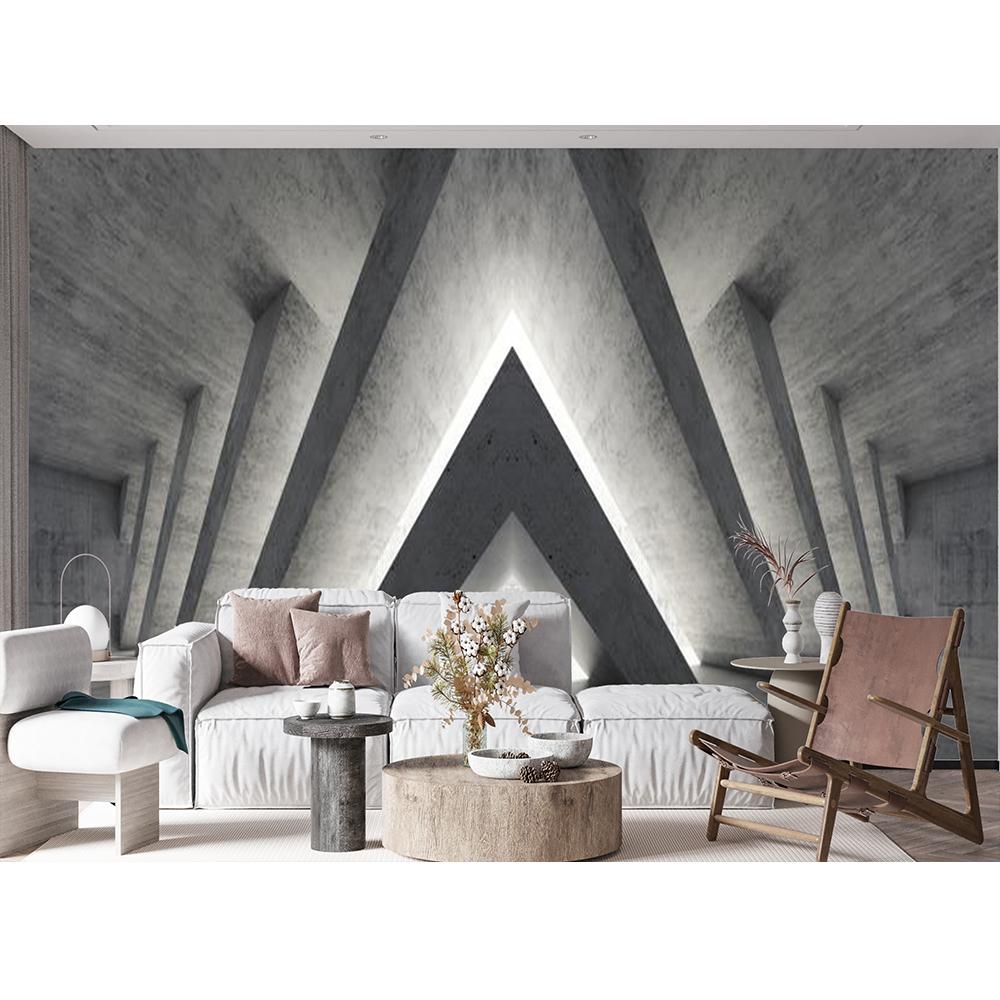 Retro Nostalgic Wall Mural Geometric Abstract Art Gray 3d Wallpaper Living Room Bedroom Mural Home Decoration