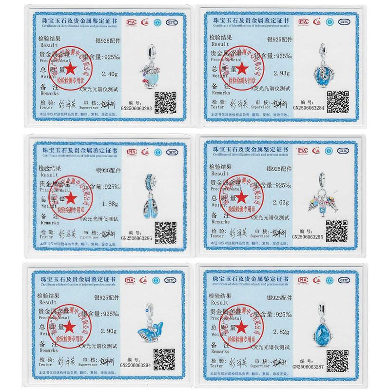 Argent S925 Chat Citrouille Carte à Jouer Ours de Diplôme Cheval de Mer 3mm Breloques Perles Design DIY Bijoux Fins