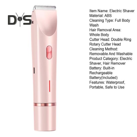 Double-head Women Electric Shaver USB Rechargeable Waterproof Portable Travel Face Body Bikini Area Arm Leg Hair Removal Razor Epilator Trimmer