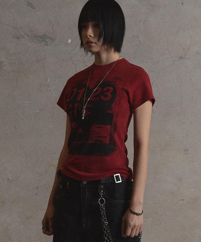 Garter Gallery Vintage Heart Crop T-Shirts_Red