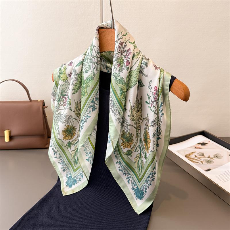 New Paisley Print Silk Scarf For Women Square Hijab Soft Neck Tie Female Fashion Decoration Silk Headscarf 70*70Cm Kerchief