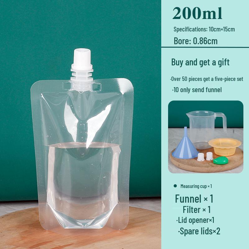 Disposable Transparent Spout Pouch for Soy Milk, Tea, and Juice