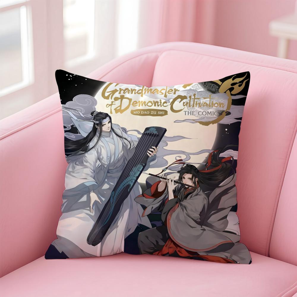 Anime Antique Mo Dao Zu Shi Cushion Cover Pillow Case Soft Skin Friendly Fabric Comfort  Concealed Zipper