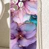 Purple Flower Anti-Fall Transparent Case for iPhone 14-17 Pro Max