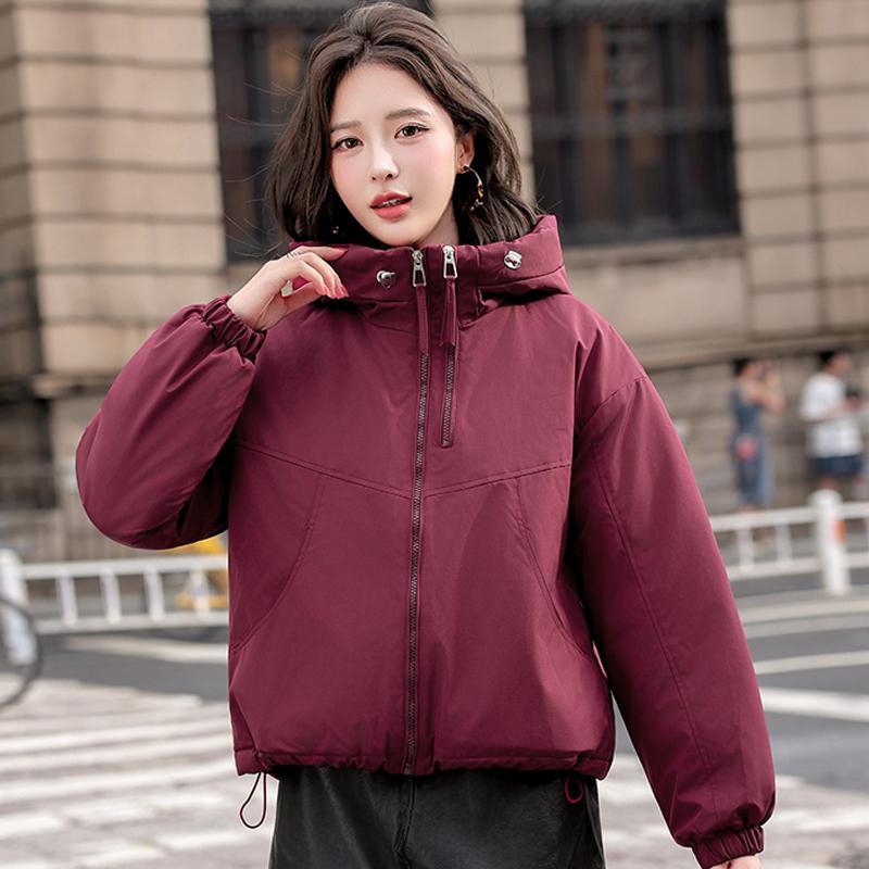 Dámské módní zimní bundy s kapucí, ležérní parka, dámské s dlouhým rukávem, hřejivé krátké kabáty