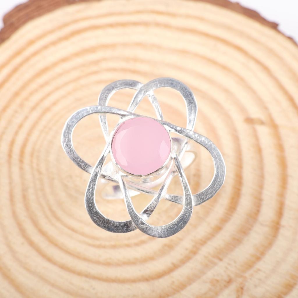Rare Rose Chalcedony Gemstone 925 Sterling Silver Jewelry Handmade Stylish Ring RR-21-12