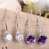 Lindon Jewelry Drop Earrings For Women With Round Shape Amethyst Zircon Earring For Wedding Party Gifts