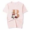 Summer A To Z 26 Alphabet Print Tshirt Cartoon Tees Women Streetwear Funny Casual T
