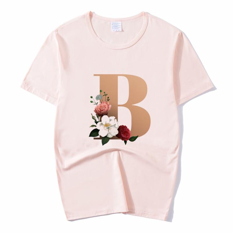 Summer A To Z 26 Alphabet Print Tshirt Cartoon Tees Women Streetwear Funny Casual T