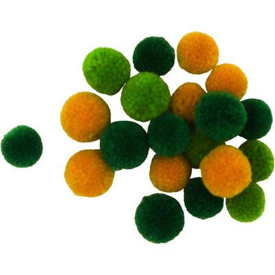 MégaCréa DIY - Round Wool Pompom Camaieu Green 20 Pieces