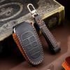 Leather Car Key Cover Keychain Holder Case Protector for Hyundai Tucson Solaris Sonata Hybrid Nexo Nx4 Grand Santa Fe Remote