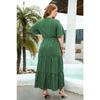 Robe d'été pour femmes grande taille à pois, décontractée à col en V, robe de vacances, robes midi élégantes et amples