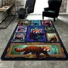 Futuristic Panda Frames Pattern Rug Floor Mat for Living Room or Bedroom Soft and Comfortable Carpet a Gift for Birthday and Holiday.