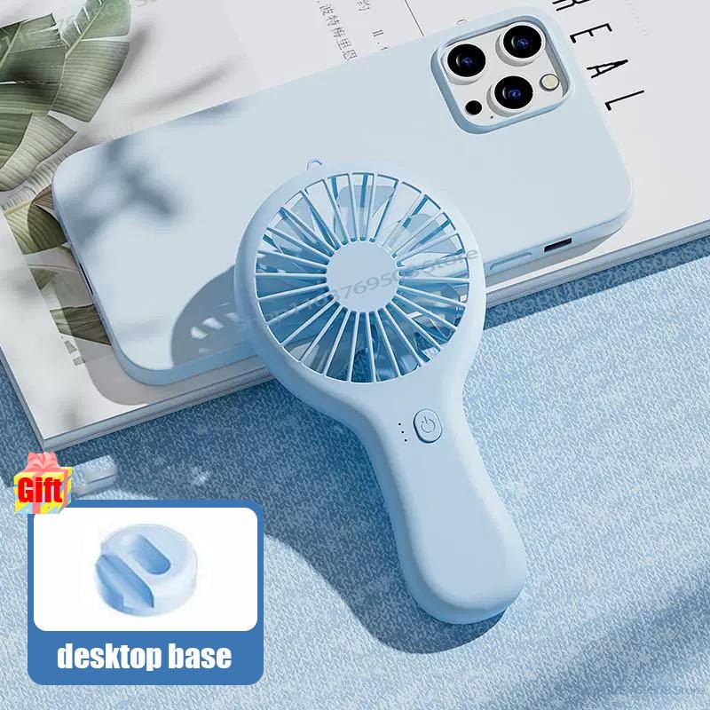 Creative Mini Handheld Small Fan USB Charging Portable 3 Speed High Wind Desktop Office Travel Pocket Fan Student Quiet Chroma