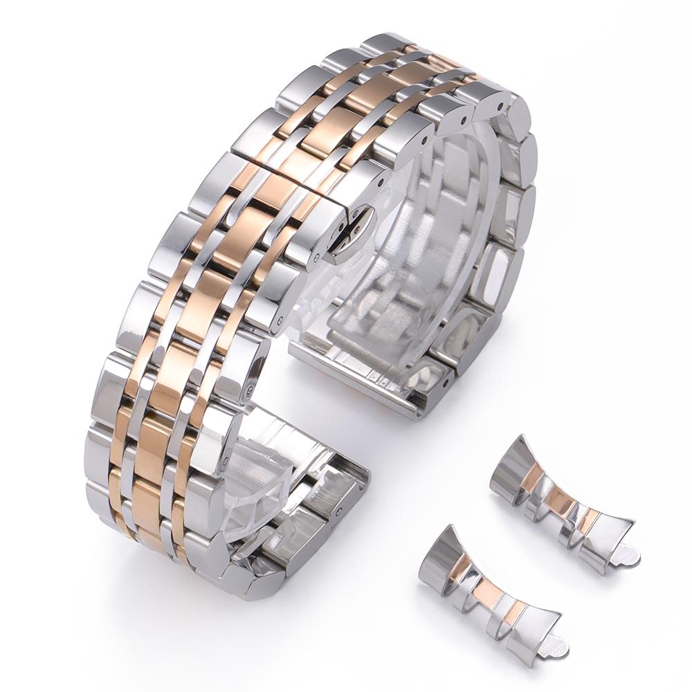 12/14/16/18/19/20/21/22mm Solid Stainless Steel Watch Band for Tissot for Citizen for Armani Butterfly Buckle Metal Wrist Strap