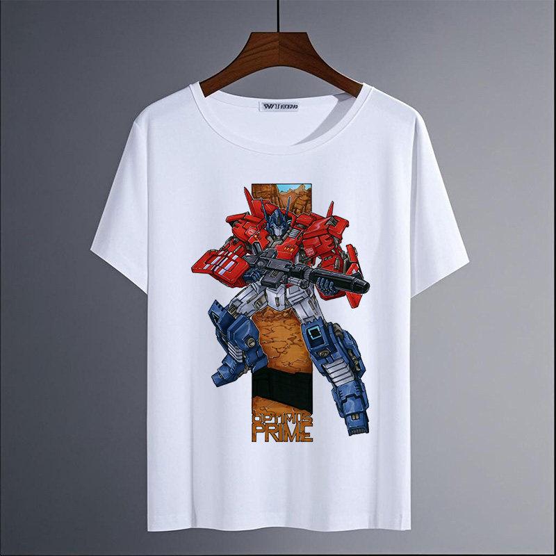 Summer New Breathable Children's T-Shirt with Transformers Optimus Prime Print, Fashionable