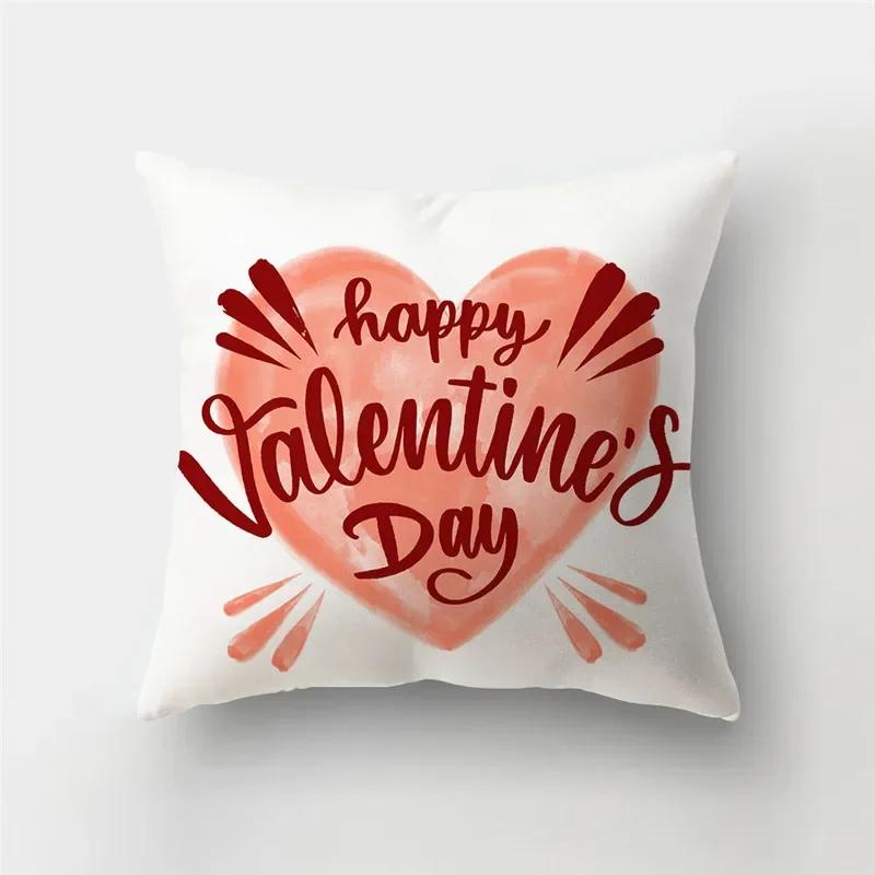 45*45cm Red Pink Heart Pillowcase Home Decor Seat Living Room Sofa Pillowcase Valentines Day Love Cushion Cover