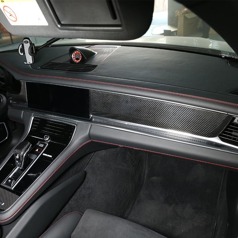 For Porsche Panamera 971 2017-2021 Real Carbon Fiber Car Central Dashboard Panel Decorative Cover Car Interior Accessories