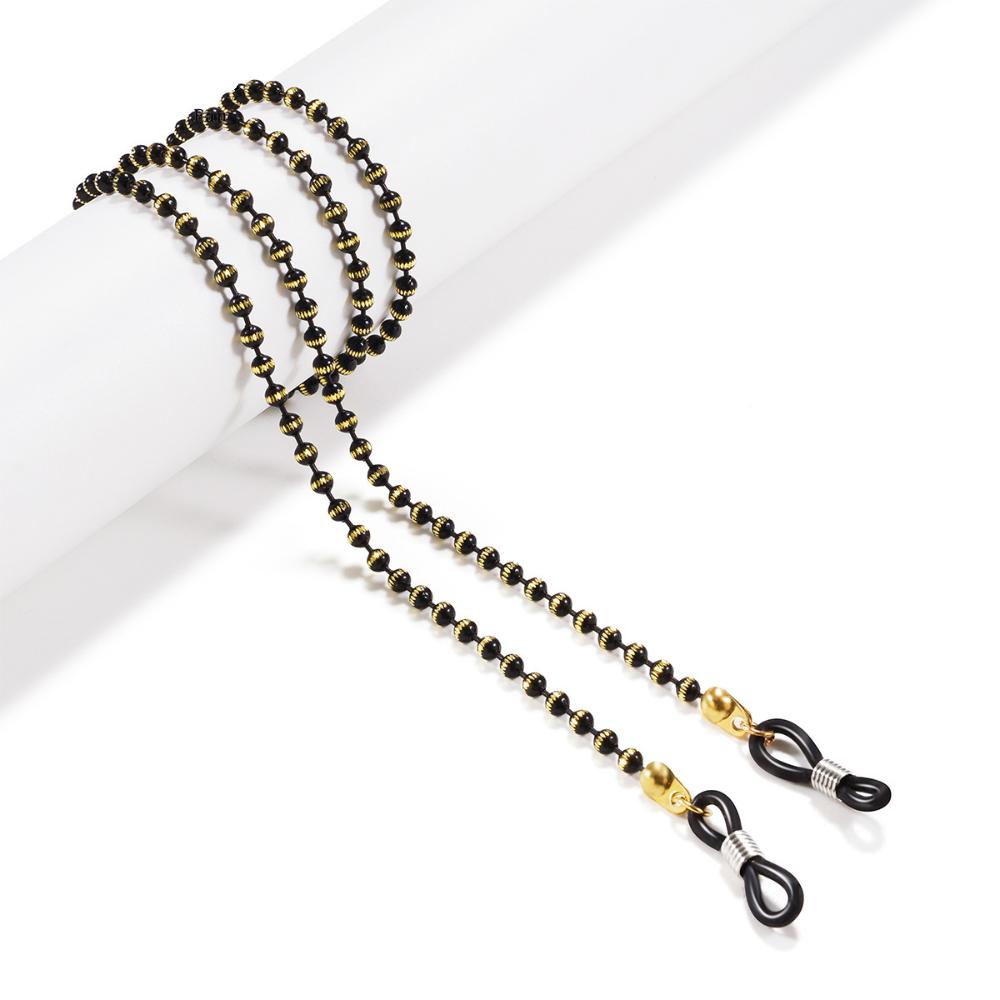 Neck Women Matte Bead Non-slip Fashion Mask Cord Holders Glasses Chain Metal Mask Rope Copper
