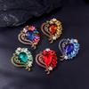 Retro Crystal Susceptible Dress Brooch Personality Versatile High-end Clothing Coat Coat Accessories