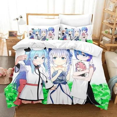 Comfortable Anime Print Duvet Cover Set With Duvet Cover And Pillowcases King Queen Twin Sizes For All Ages