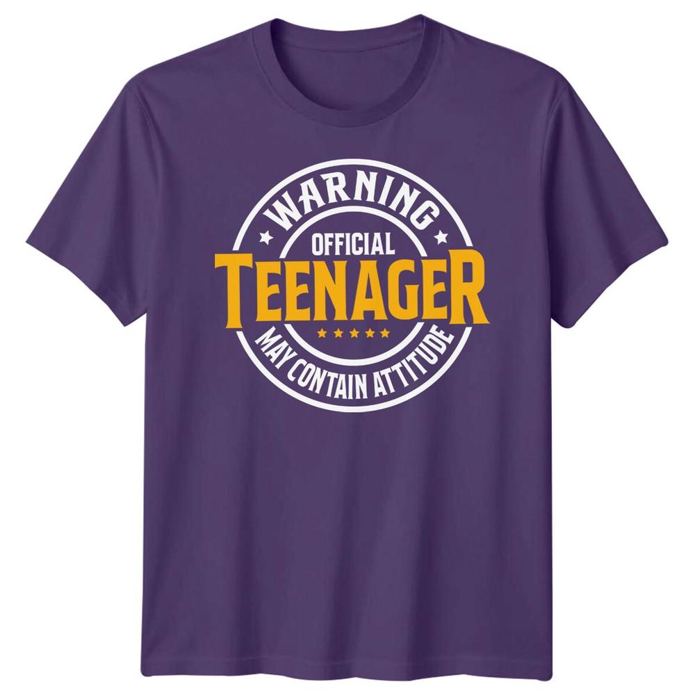 Official Teenager Warning May Contain Attitude Teen Unisex Graphic Tee Unisexs Top