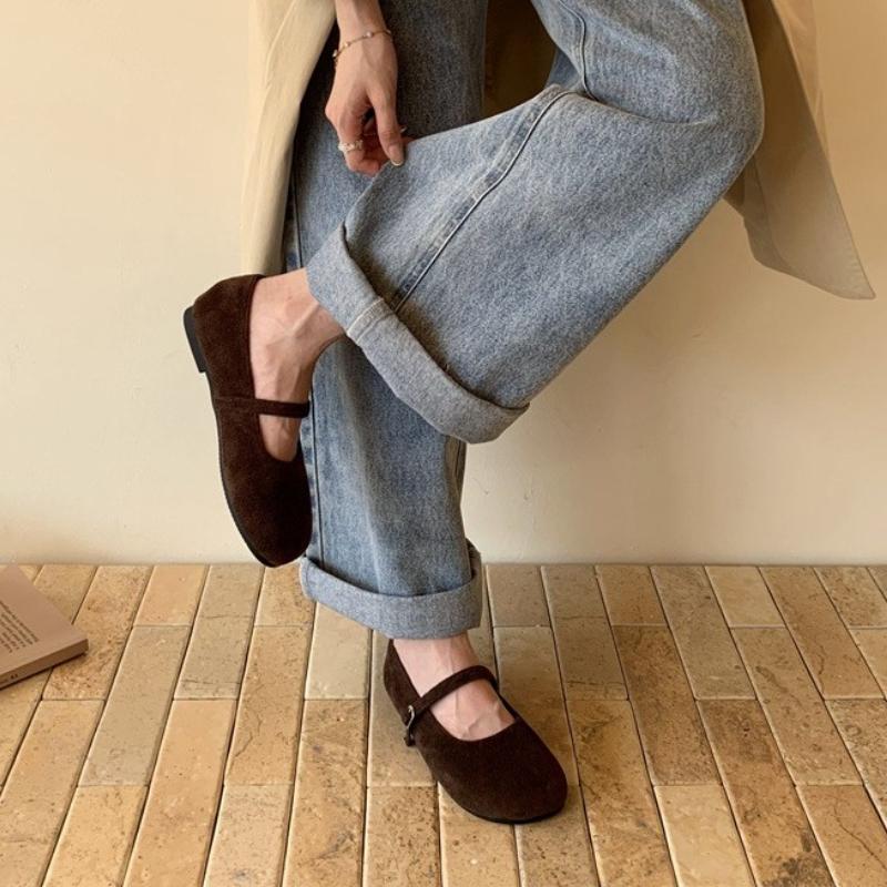 Fashion Autumn Design Women Cosy Mary Jane Shoes Concise Shallow Round Toe Shoes Ladies Comfort Soft Sole Flats Shoes