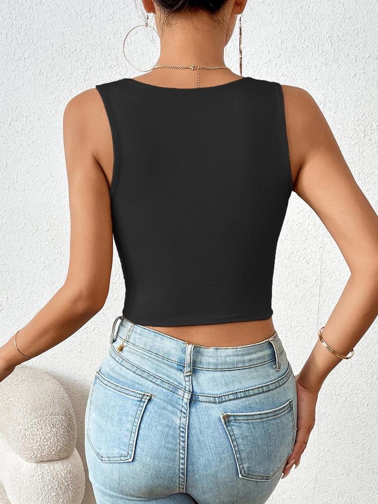 European & American Style Slim Square Neck Vest - TikTok Hot Seller