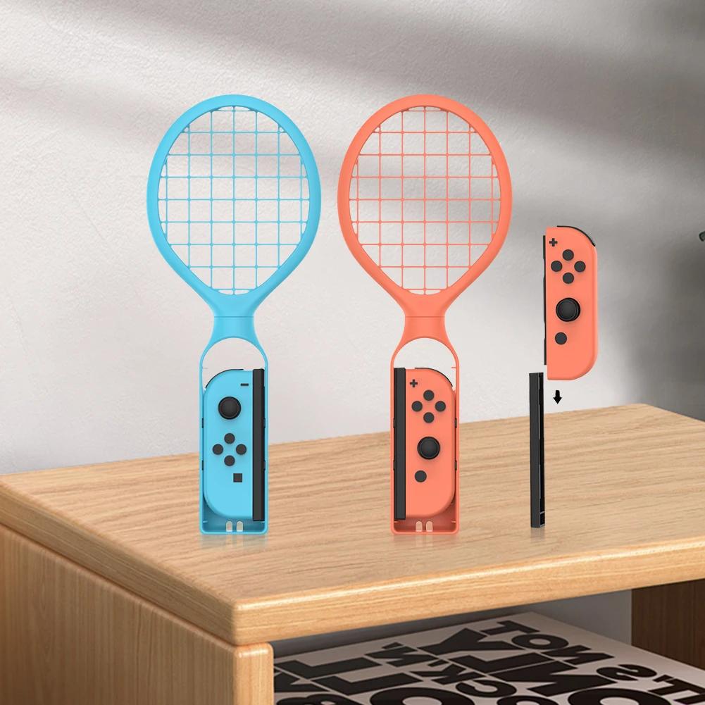 2PCS Tennis Racket for for Nintendo Switch 2/OLED Joy-Con Controller Tennis Racquet Grip with Wrist Strap Sports Accessories Kit