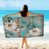 1pc Oversized Beach Towel with Dragonfly & Daisy Floral Design - Soft Microfiber Bath Towel Suitable for Swimming,Travel,Camping