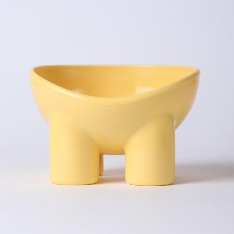 Ergonomic Cat Bowl With Angled Rim Neck Support Plastic Pet Food Water Dish In Multiple Colors