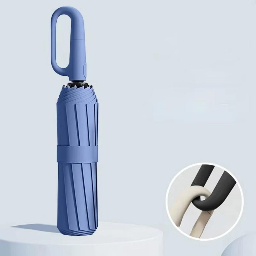 Fully Automatic Folding Ring Buckle Umbrella, Windproof Waterproof, Enlarged Thick,Car Reverse Wind Resistant Umbrella Men Women