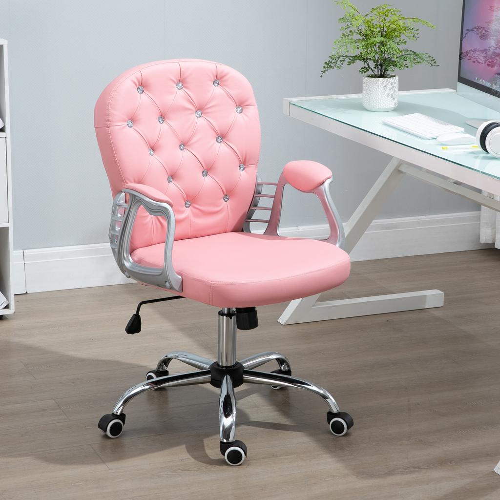 Krzesło do Home Office Krzesło Biurkowe ze Skóry Ekologicznej Krzesło Obrotowe z Regulacją Wysokości Krzesło do Toaletki Krzesło Biurowe do 120 kg Obciążenia, do Nauki