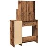 Makeup Table with Mirror Rustic Wood Look 86.5 X 35 X 136 Cm