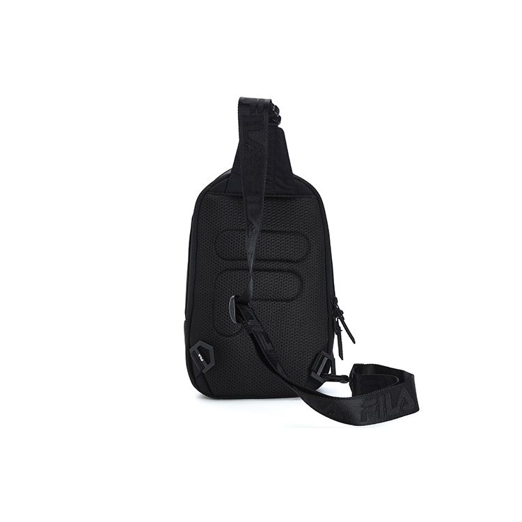 FILA Minimalist Sports Fashion Casual Zipper Fitness Chest Bag Shoulder Crossbody Bag Unisex bags Black A13U311134F-BK