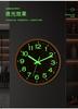 Luminous clock, wall clock for living room, wall-mounted watch, artistic luminous quartz clock, log style