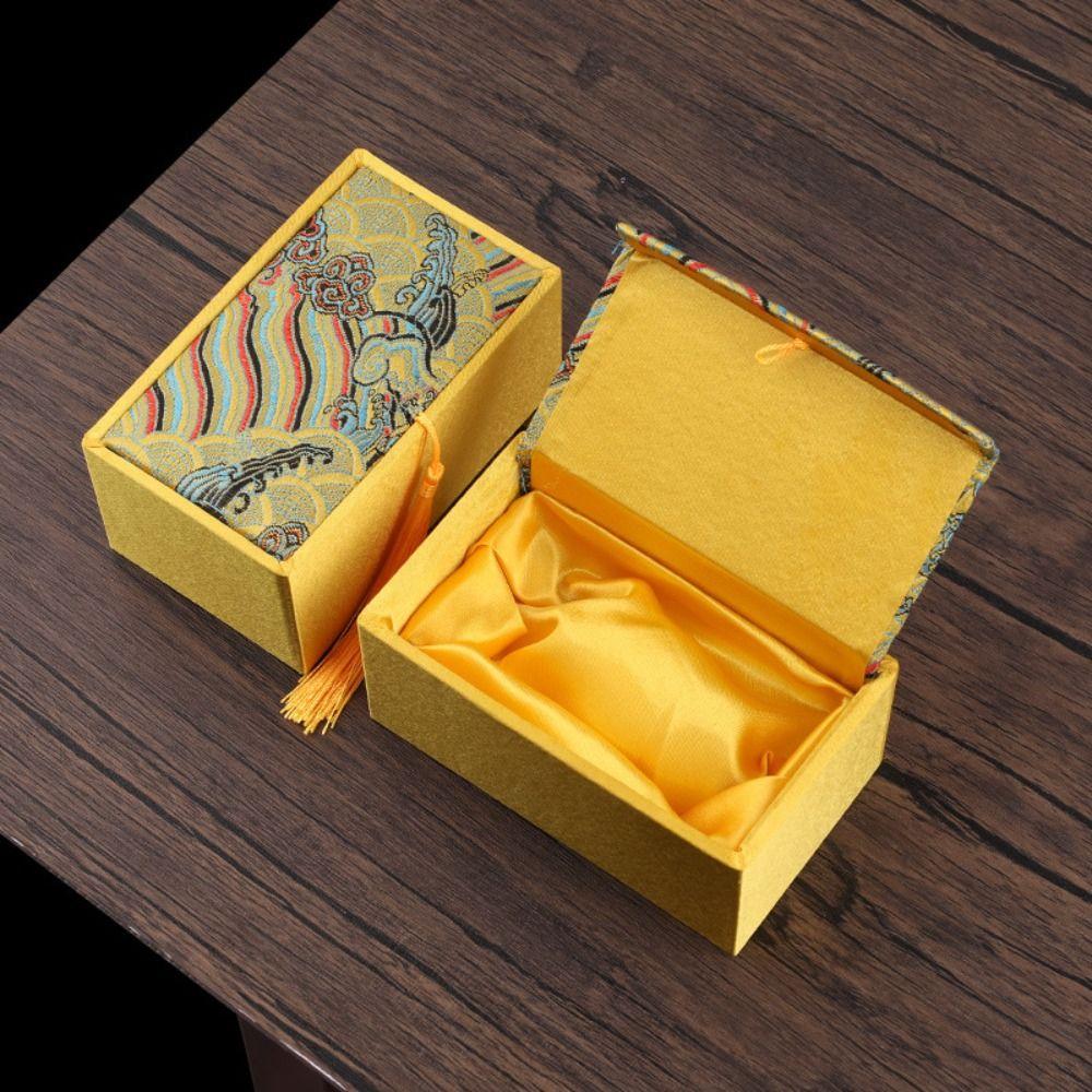 High-End Silk Jewelry Box with Tassels Bracelet Box  For Wedding Travel Souvenir Gifts