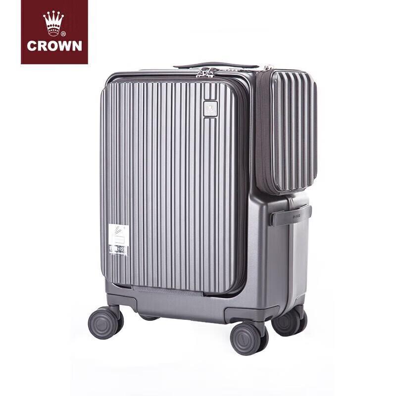 CROWN 20-inch Front-Opening Business Carry-On Suitcase 20 inch