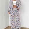 Small Fresh Flower Explosion Autumn and Winter New European and American Women's Clothing Fruit Printing Set Women