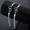 1Pcs Love Heart Couple Bracelets for Women Men Silver Color Double Layer Matching Chain Bracelet Lover Jewelry Gift